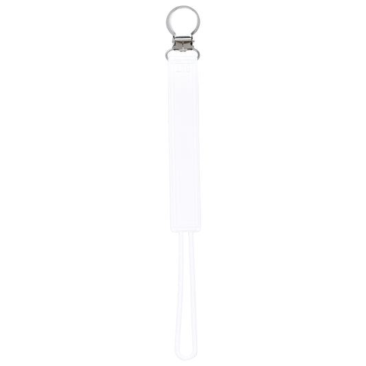 Classic White Silicone Pacifier Clip