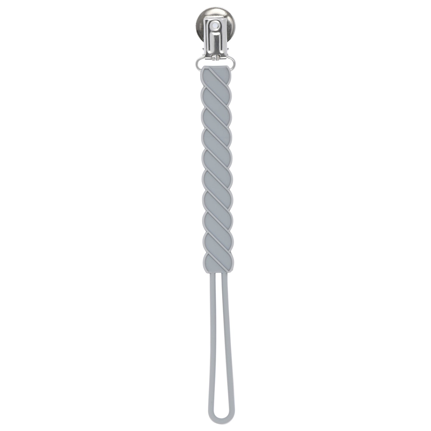 Twist Gray Silicone Pacifier Clip