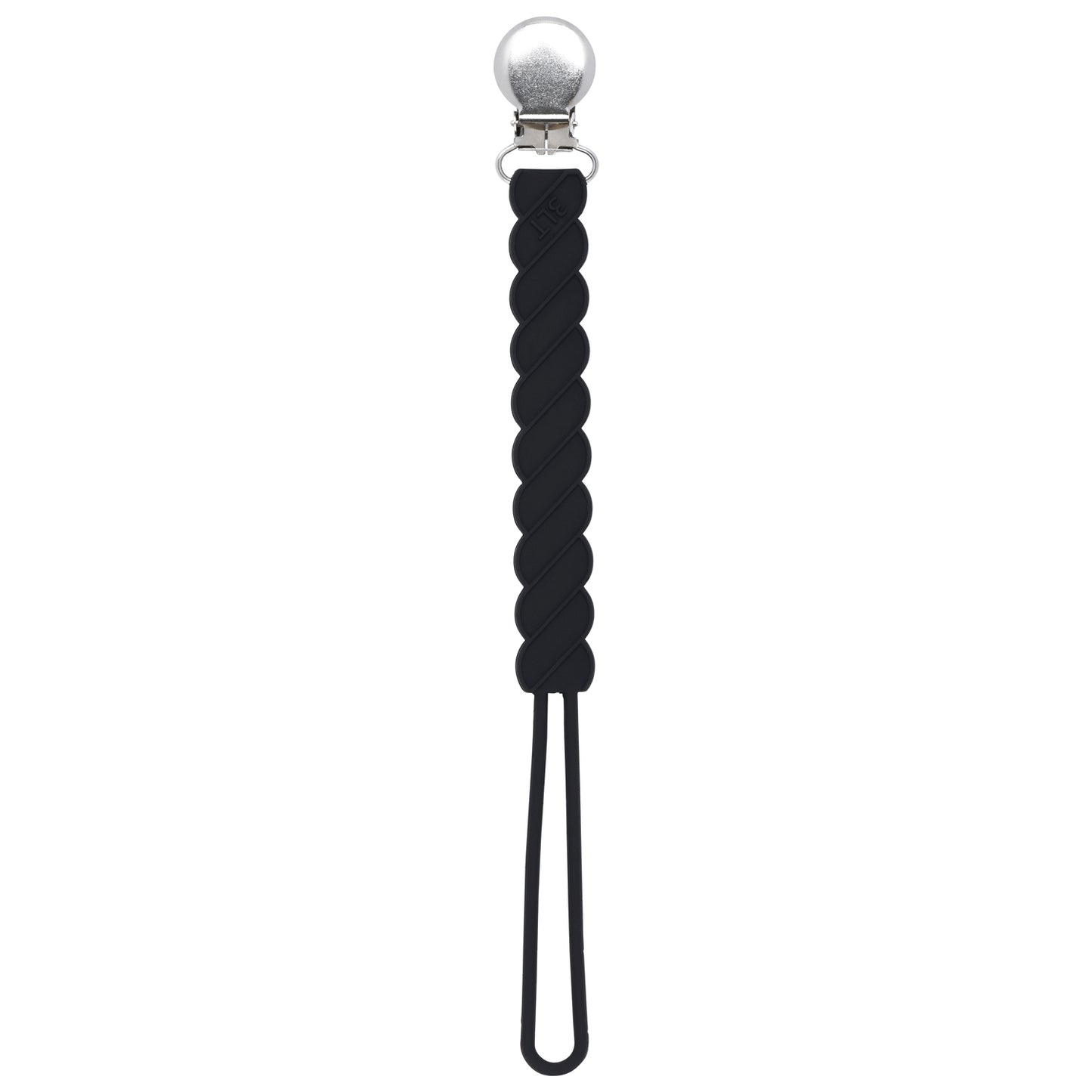Twist Black Silicone Pacifier Clip