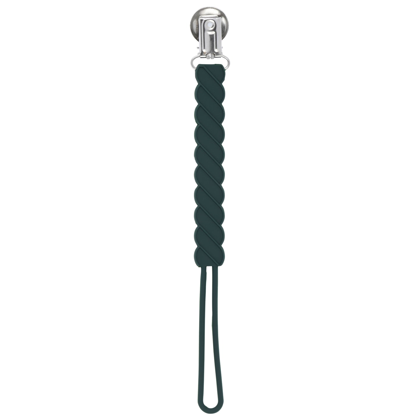 Twist Hunter Green Silicone Pacifier Clip