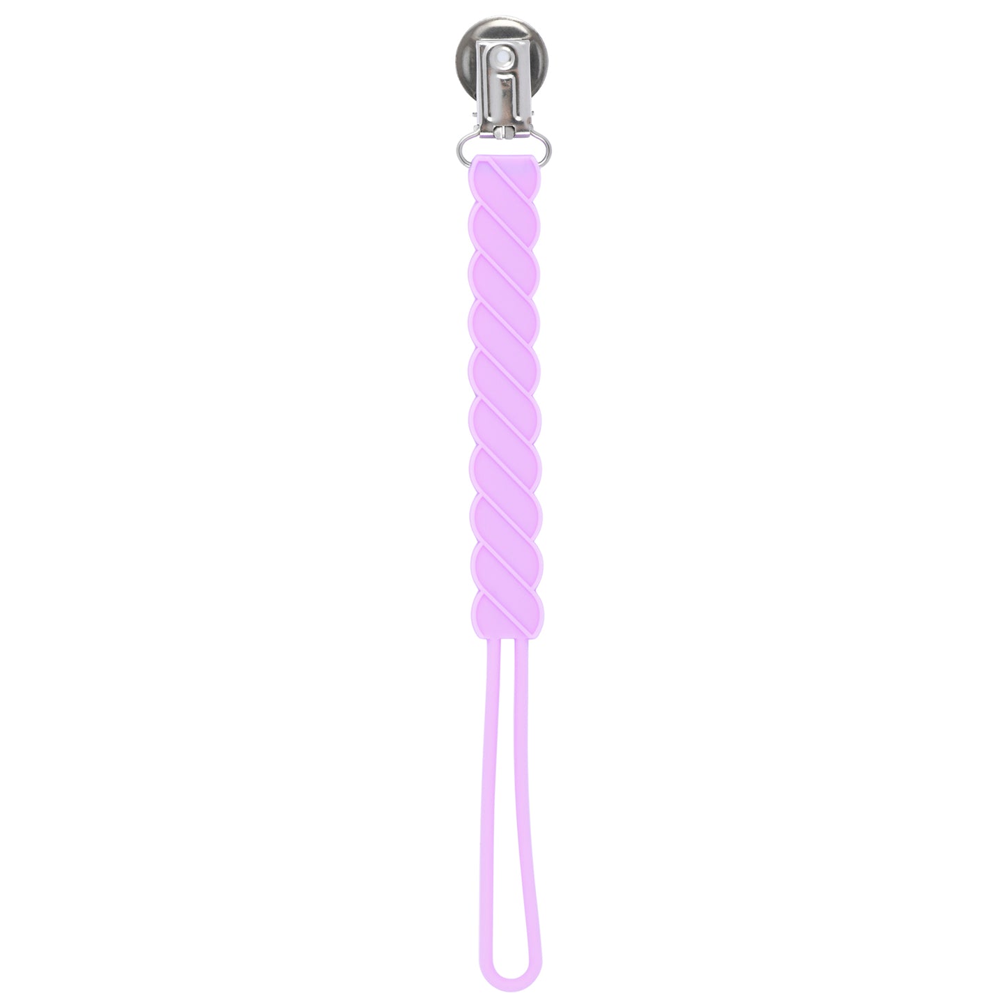 Twist Lavender Silicone Pacifier Clip