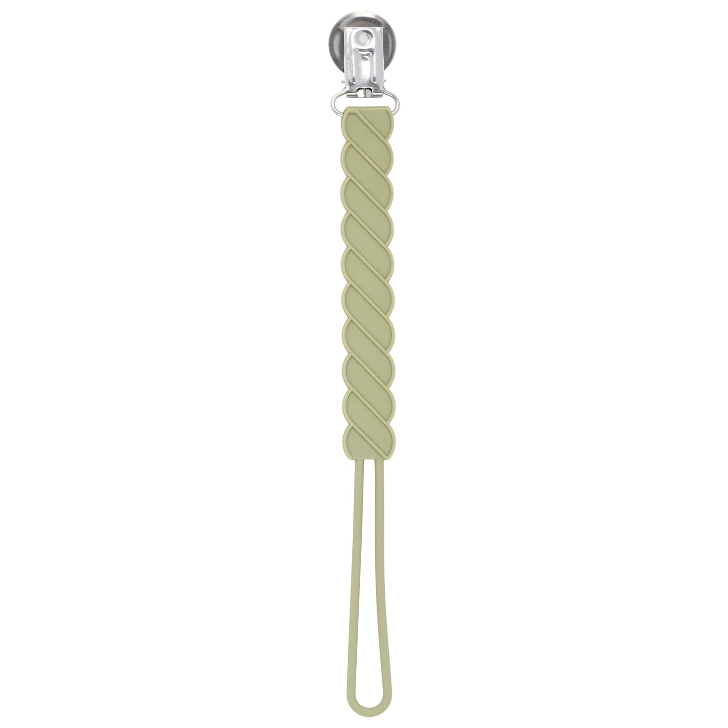 Twist Olive Silicone Pacifier Clip