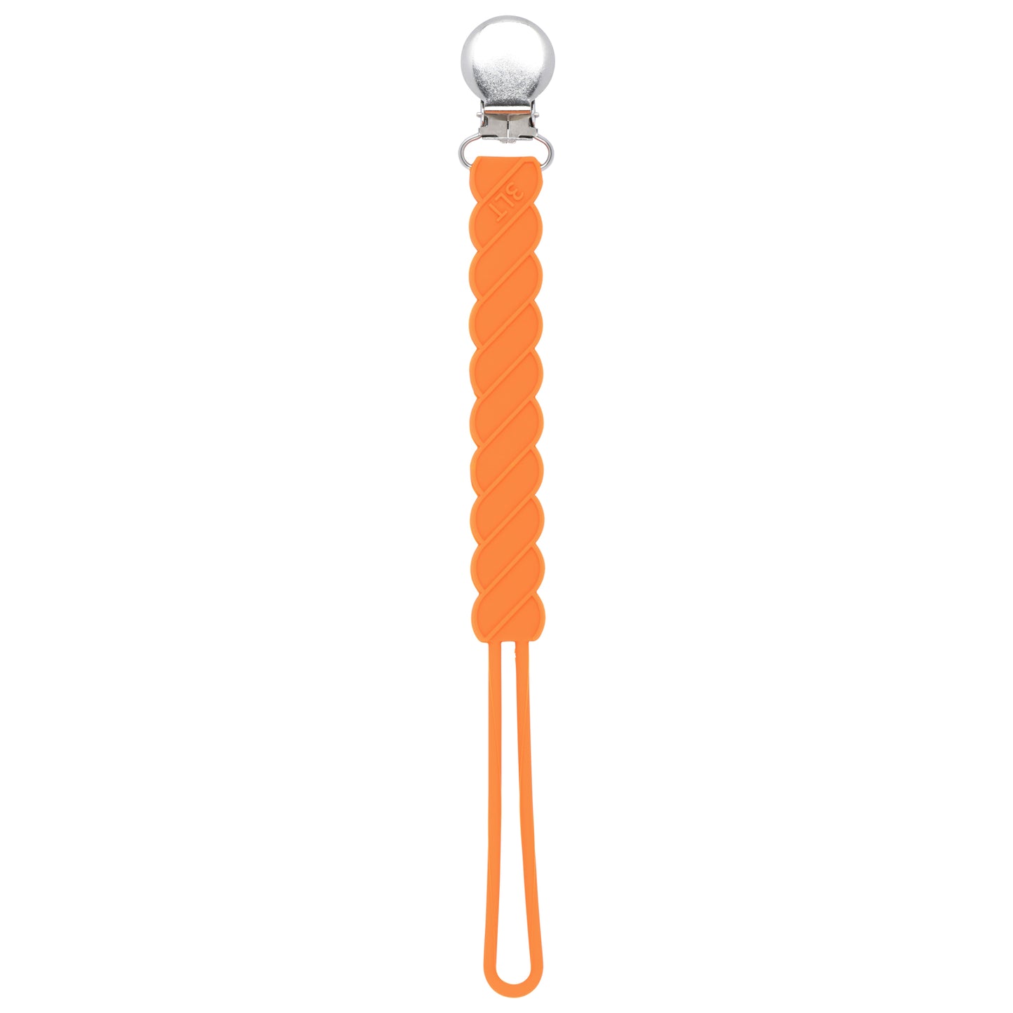 Twist Orange Silicone Pacifier Clip