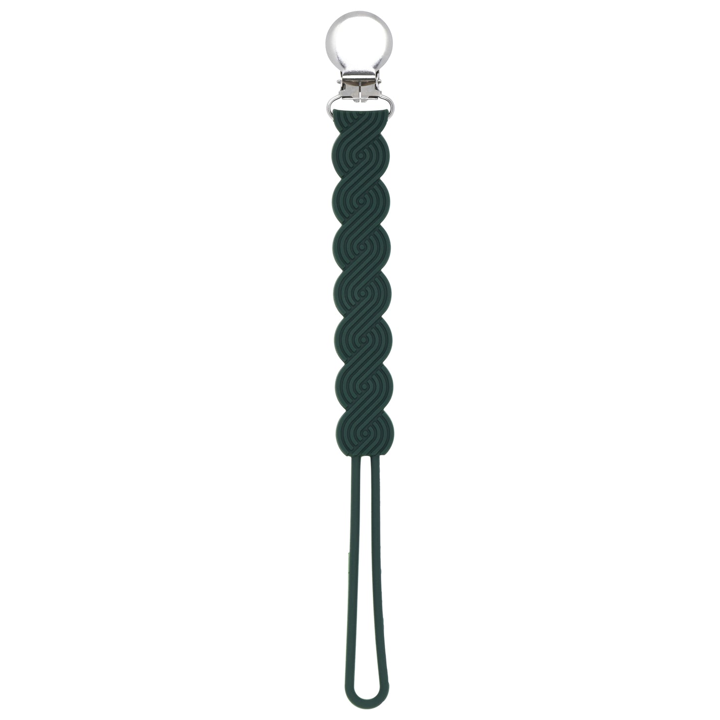 Waverly Hunter Green Silicone Pacifier Clip