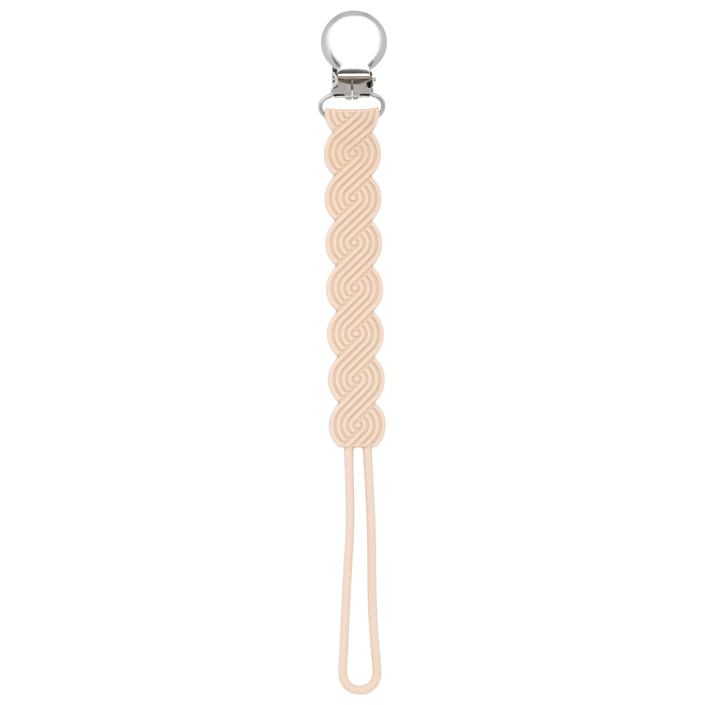 Waverly Tan Silicone Pacifier Clip