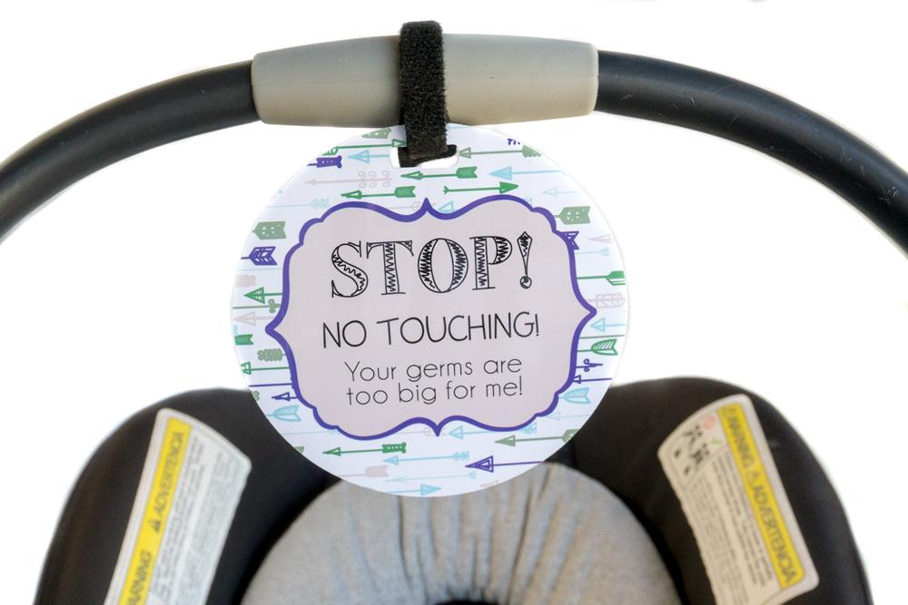 Stop Blue Arrow Please Do Not Touch My Baby Sign