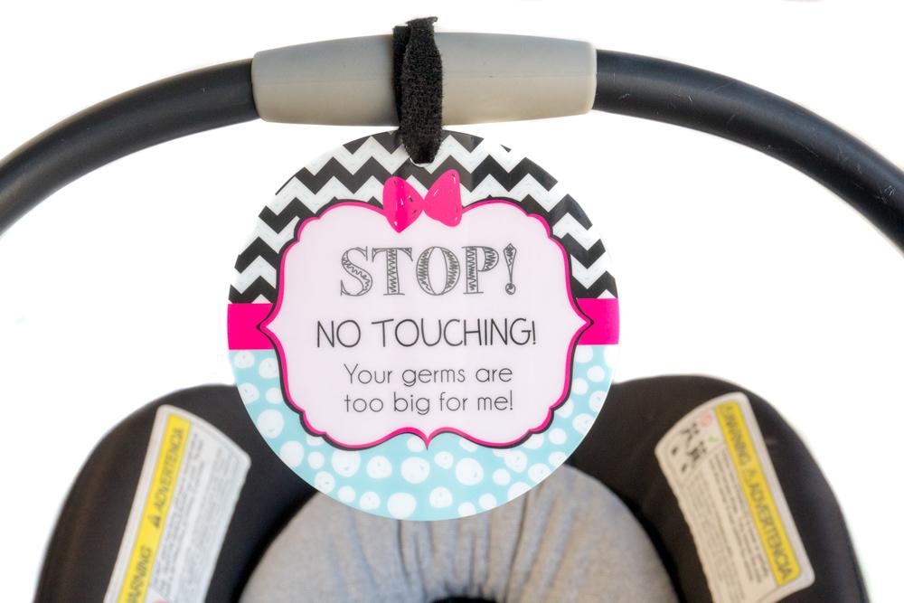 Stop No Touching Girl Zig Zag Tag
