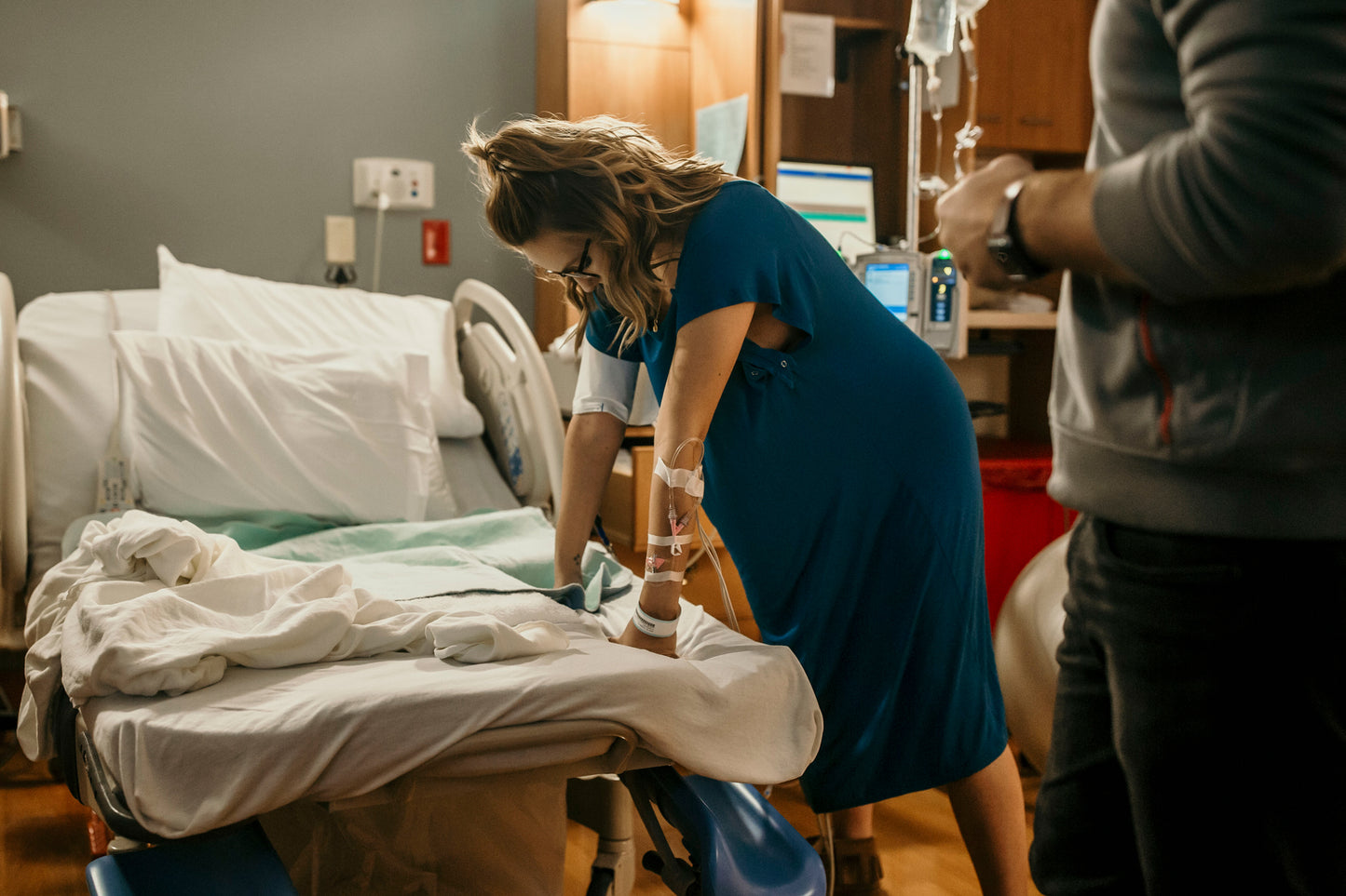 Blue Labor & Delivery Gown