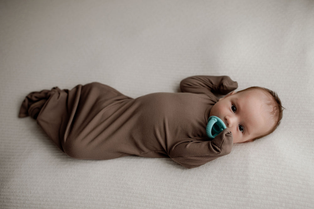 Cocoa Ribbed Knotted Gowns