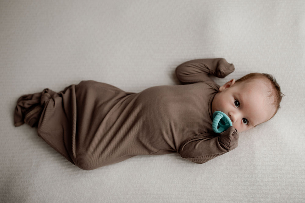 Cocoa Ribbed Knotted Gowns