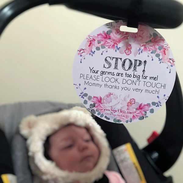 Stop Germs Too Big For Me Flower Tag