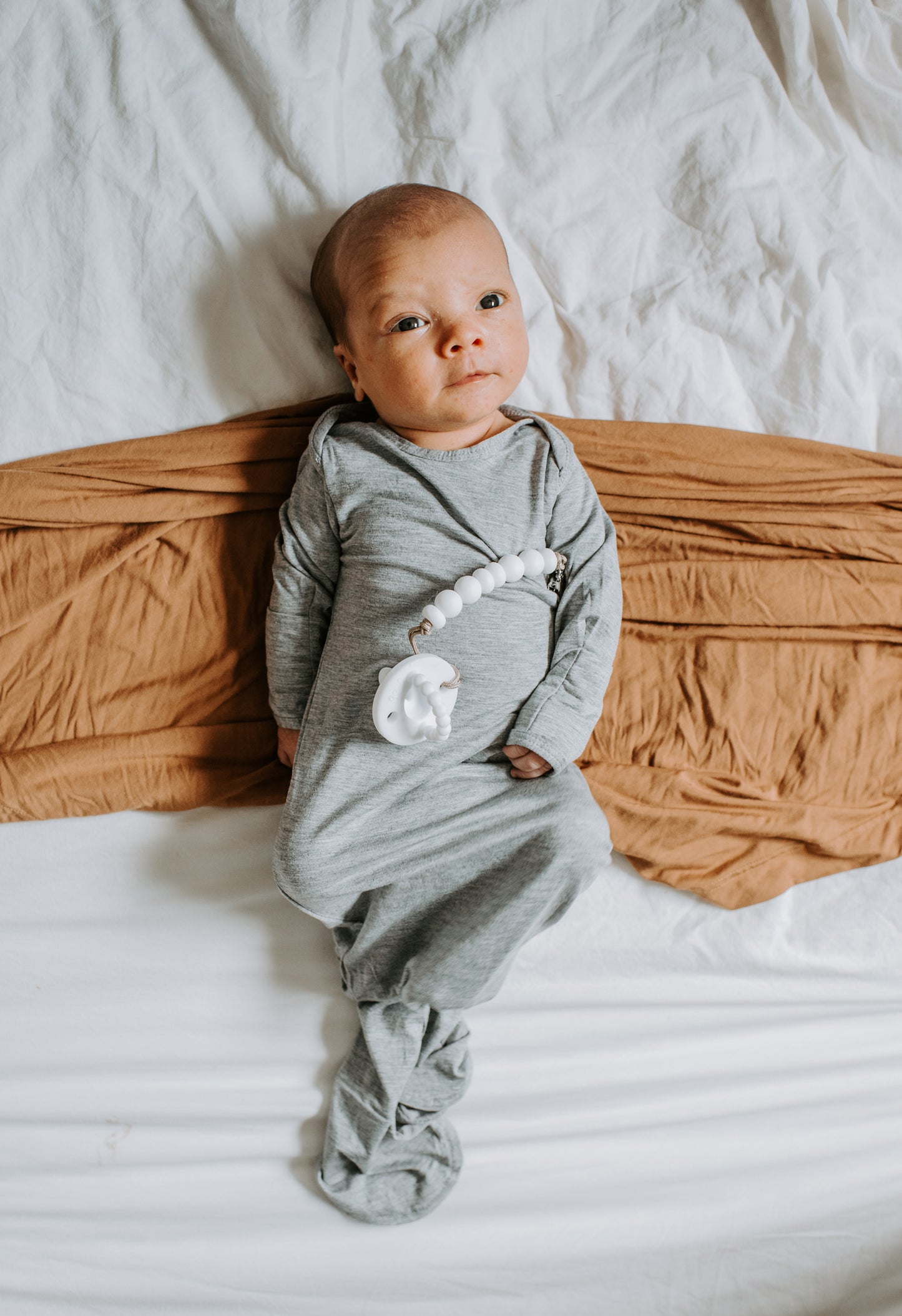 Gray Knotted Baby Gown