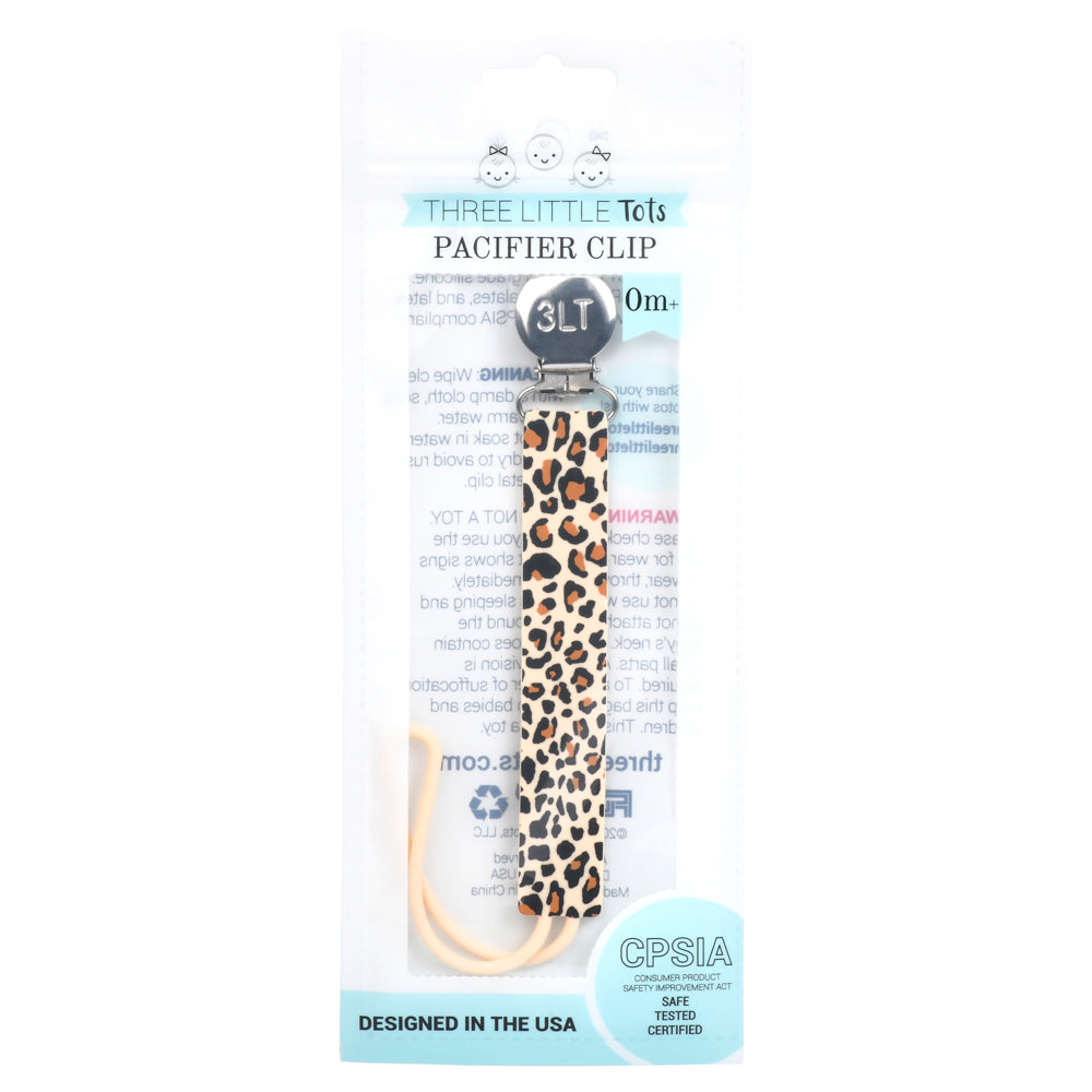 Leopard Silicone Pacifier Clip