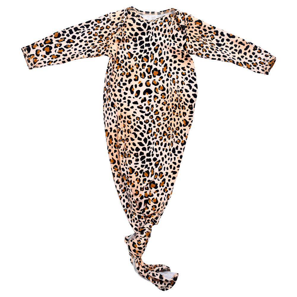 Leopard Knotted Baby Gown