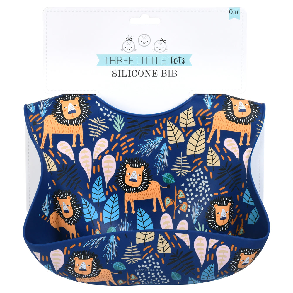 Lion Print Silicone Bib