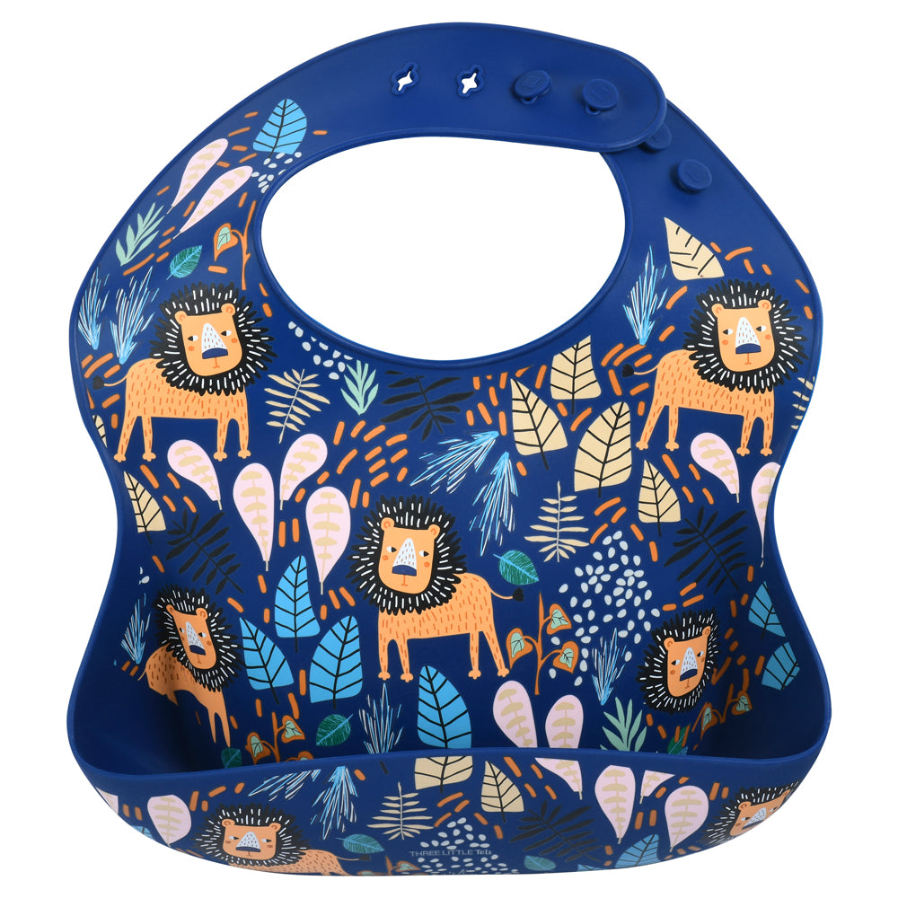 Lion Print Silicone Bib