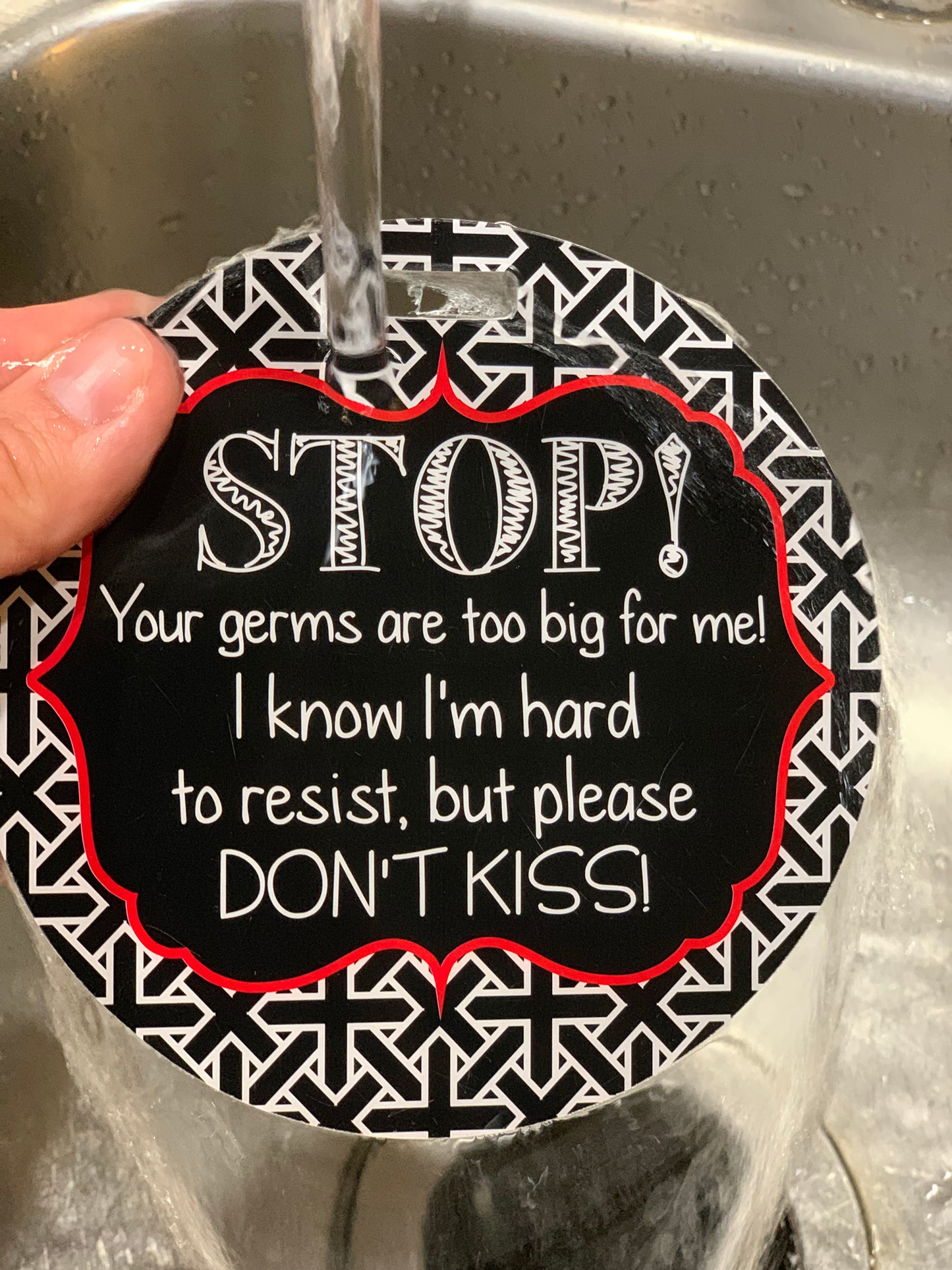 No Kissing Baby Tag