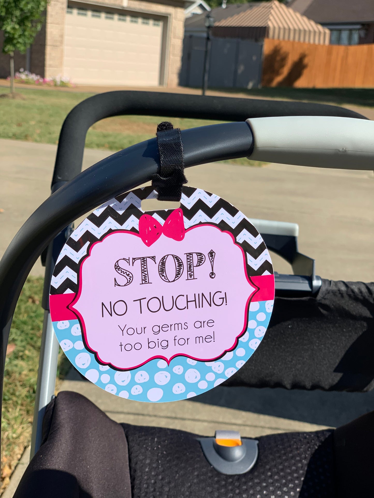 Stop No Touching Girl Zig Zag Tag