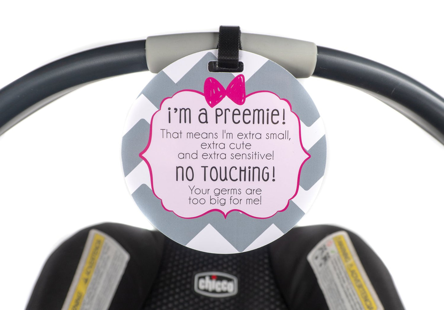 I'm A Preemie No Touching Girl Tag