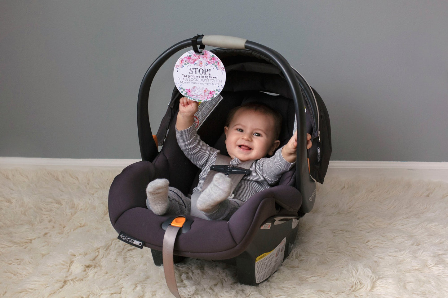 Stop Germs Too Big For Me Flower Tag