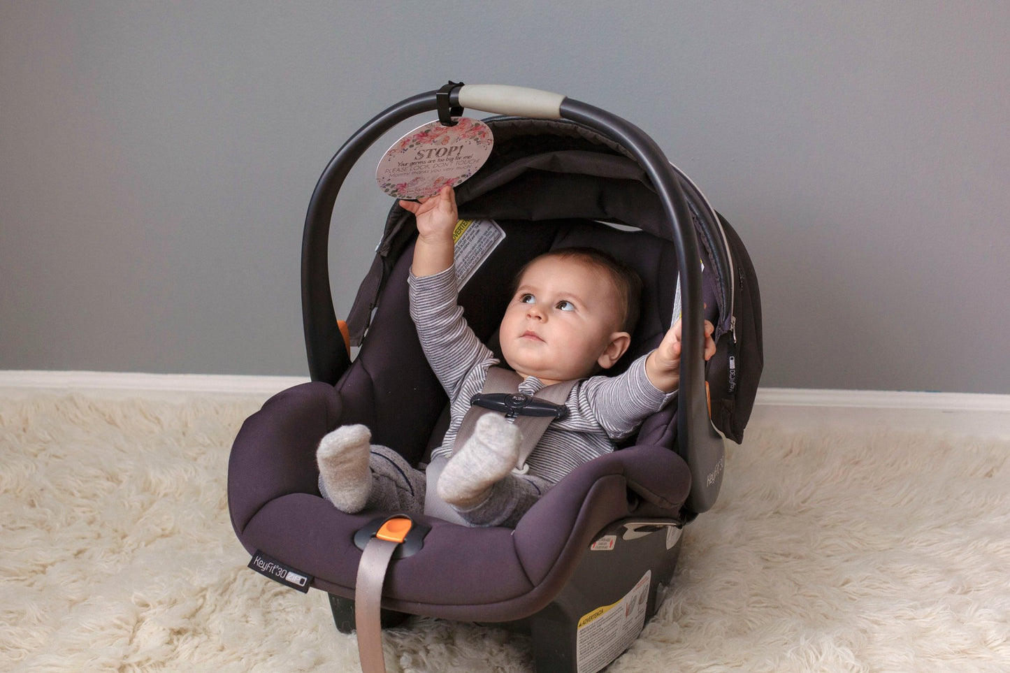 Stop Germs Too Big For Me Flower Tag
