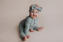 Load image into Gallery viewer, Baby Ribbed Playsuit with pockets with Bow
