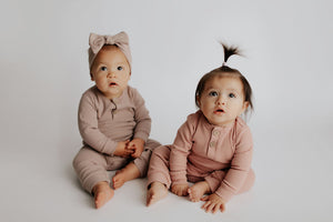 Baby Ribbed Playsuit with pockets with Bow