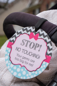 Stop No Touching Girl Zig Zag Tag