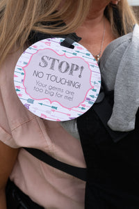 Stop No Touching Girl Arrows Tag