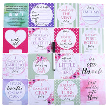 Load image into Gallery viewer, Girl Preemie NICU Milestone Cards in Plastic