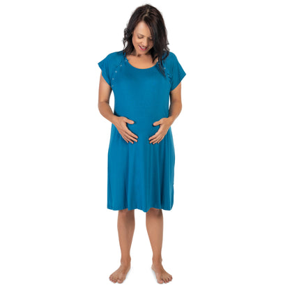 Blue Labor & Delivery Gown