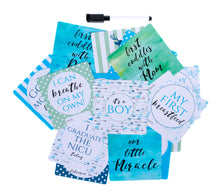 Load image into Gallery viewer, Boy Preemie NICU Milestone Cards to NICU Grad in Plastic