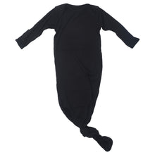 Load image into Gallery viewer, Black Ribbed Knotted Baby Gown