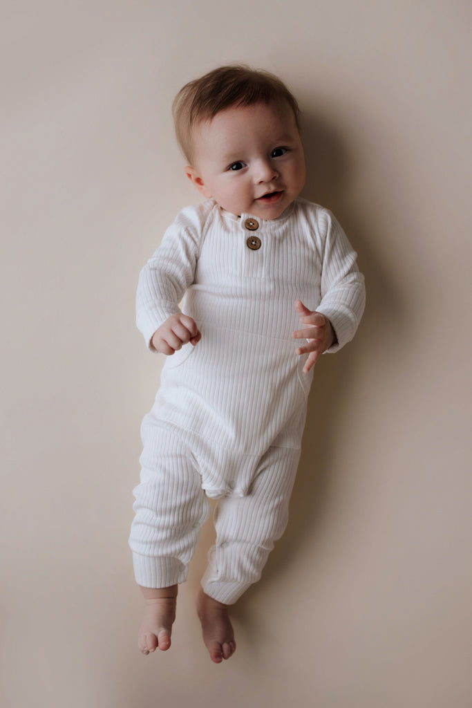 Baby Ribbed Playsuit with pockets