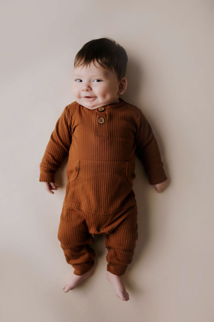 Baby Ribbed Playsuit with pockets