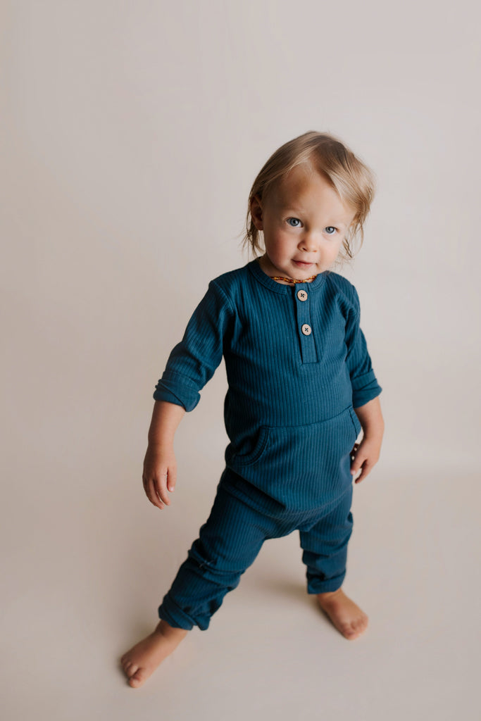 Baby Ribbed Playsuit with pockets