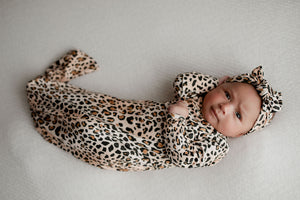 Leopard Knotted Baby Gown