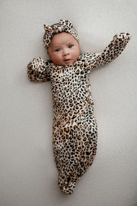 Leopard Knotted Baby Gown