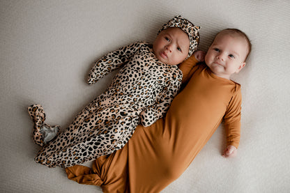 Leopard Knotted Baby Gown