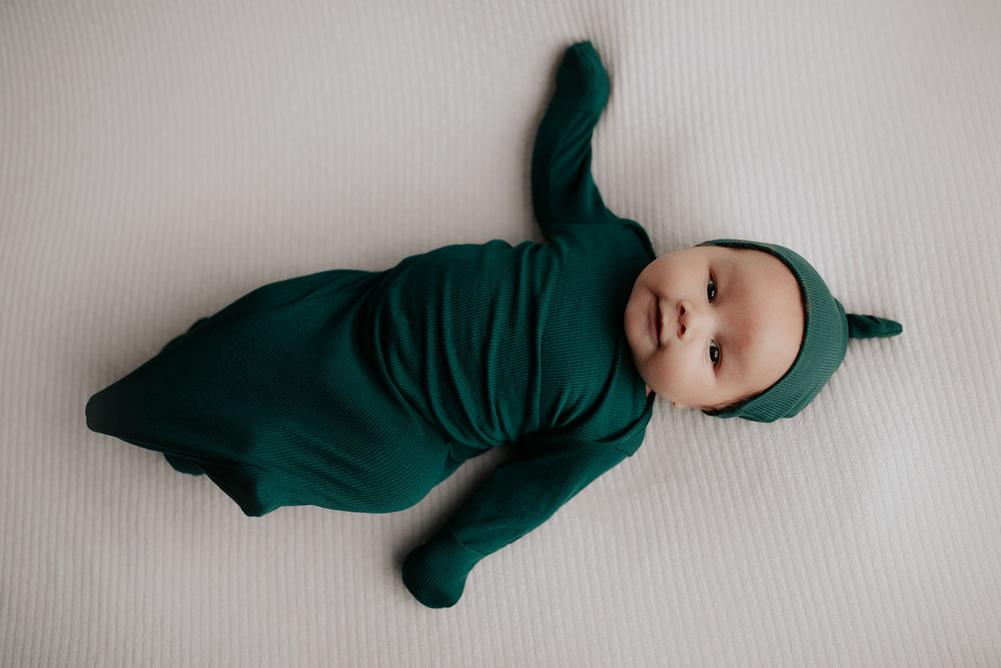 Forest Green Knotted Baby Gown