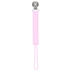 Classic Pink Silicone Pacifier Clip