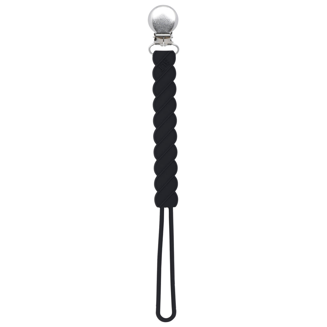 Twist Black Silicone Pacifier Clip