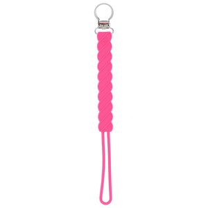 Twist Hot Pink Silicone Pacifier Clip