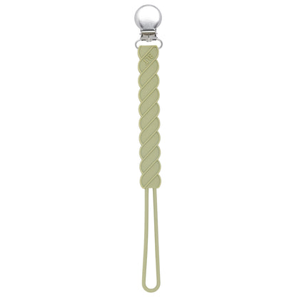 Twist Olive Silicone Pacifier Clip