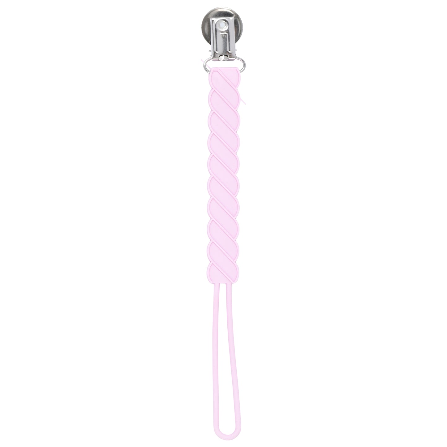 Twist Pink Silicone Pacifier Clip