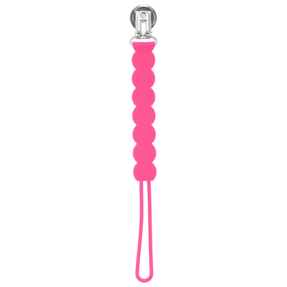 Waverly Hot Pink Silicone Pacifier Clip
