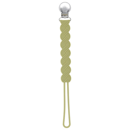 Waverly Olive Silicone Pacifier Clip