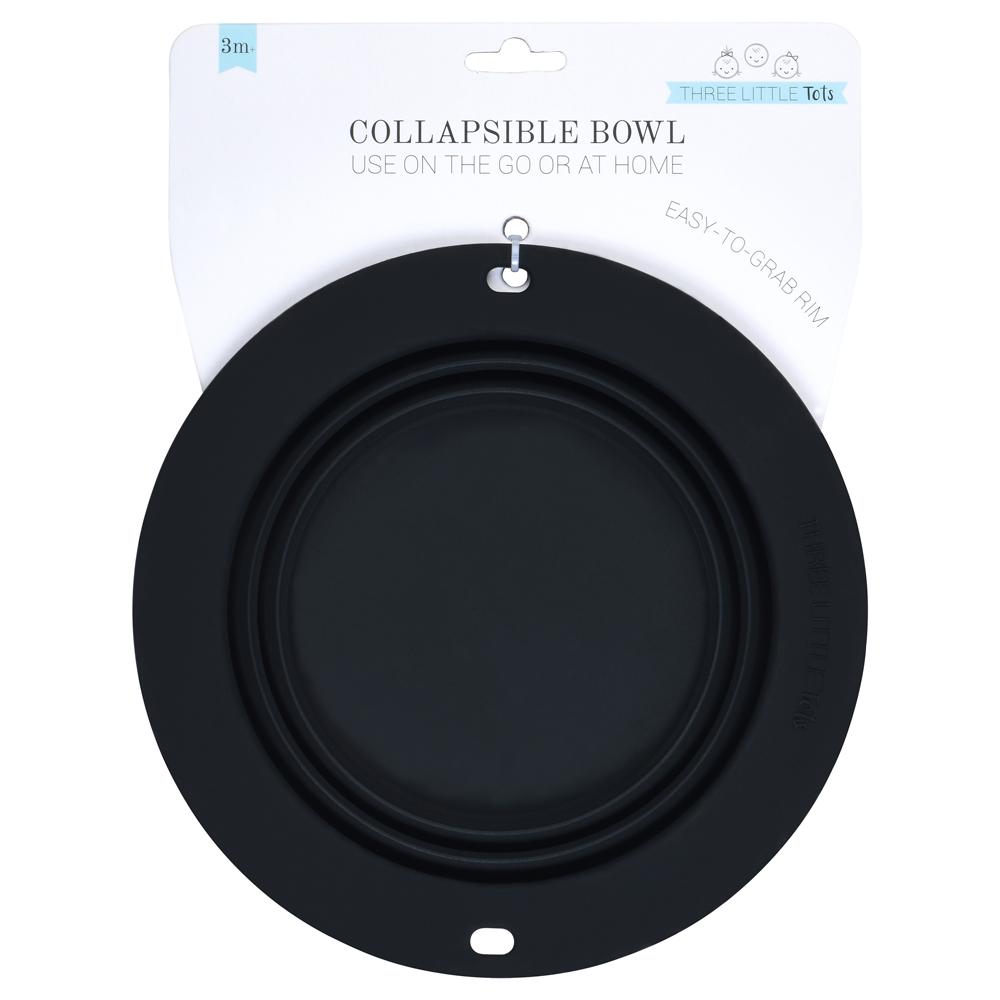 Black Collapsible Bowl for Travel or Home