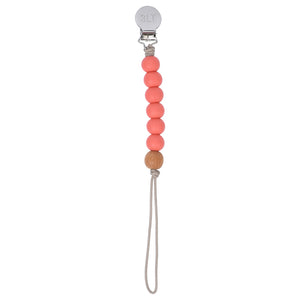 Coral Pacifier Clip