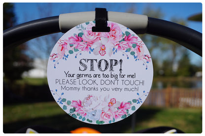 Stop Germs Too Big For Me Flower Tag